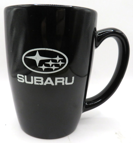 Subaru Coffee Mug - Automotive Ceramic Mug - Black with White Logo on 1 side