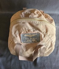 Vintage Korean War US Navy Pilot Helmet Bag Leather Name Tag LTJG USNR 1950s