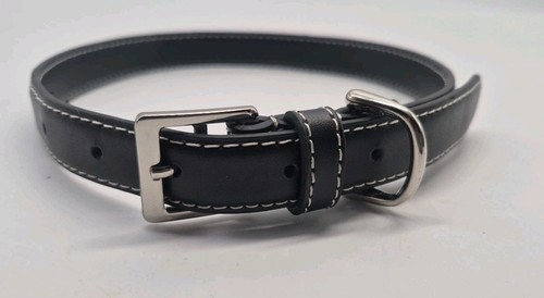 ROYCE Leather Dog Collar Black Total Length 24" 