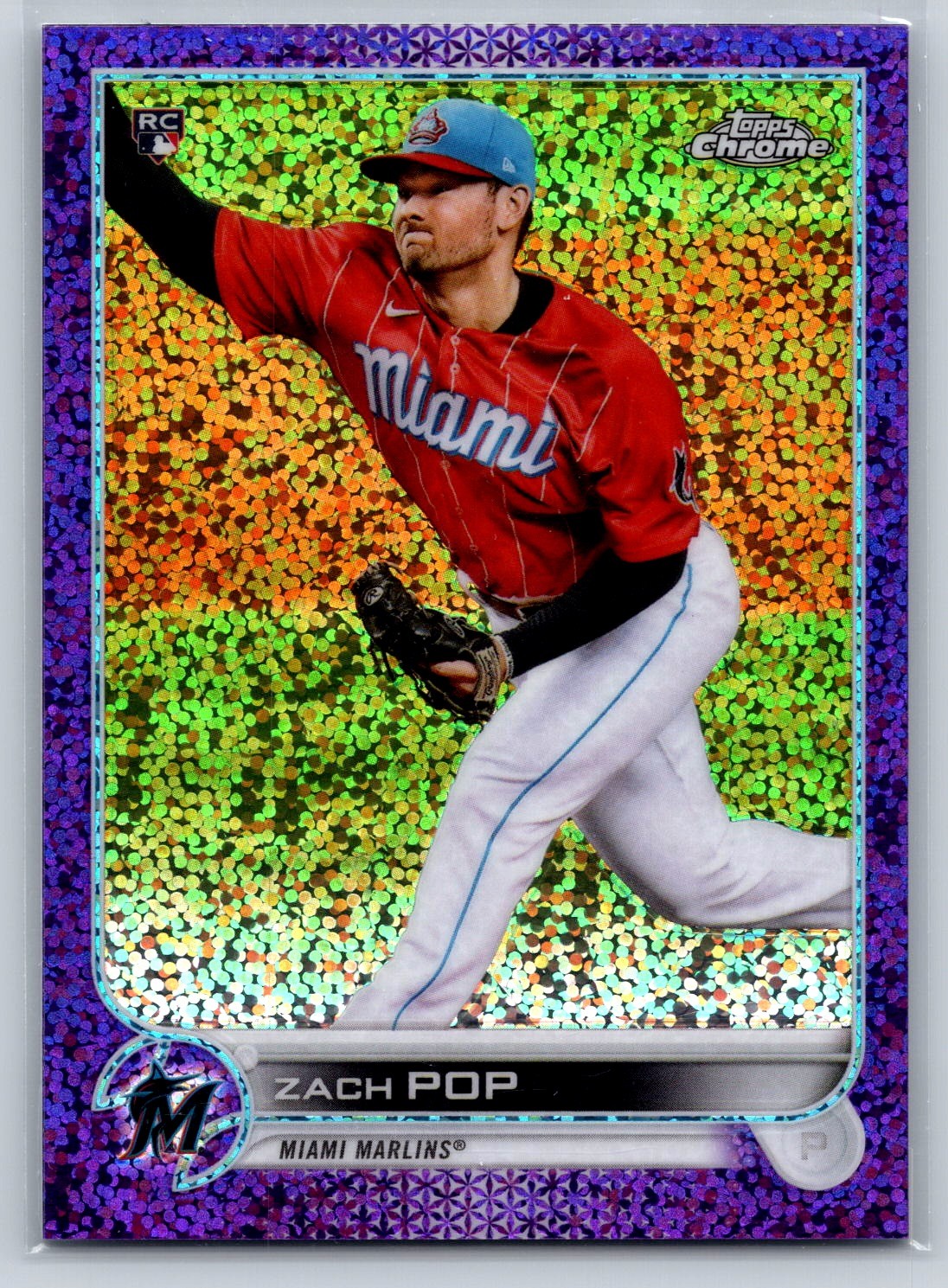 2022 Topps Chrome #41 Zach Pop Purple Speckle Refractor #/299