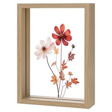 Wooden Pressed Flower Frame, 5x7" Floating Frame Wood Color 