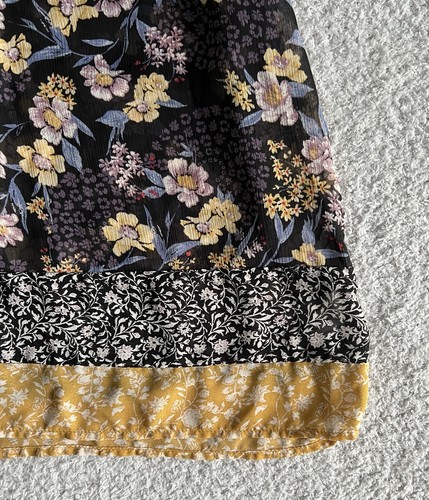 Knox Rose Tunic Top Women’s Sz XXL Black Sheer Floral Boho Shirt Tassels - Picture 6 of 14