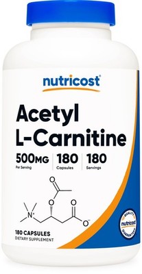 Nutricost Acetyl L-Carnitine 500mg, 180 Capsules - Non-GMO and Gluten Free