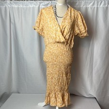 Urban Outfitters Lumiere Floral Dress Yellow White Small