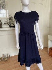 Chanel Paris-Dallas Fringe Navy Dress Pre-Fall 2014 Metiers d'Art Collection