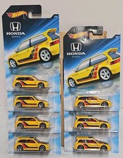 Lot Of 7- Hot Wheels Walmart 2017 Honda Series '90 Honda Civic EF Yellow