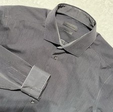 Calvin Klein Men  s Shirt 16 34-35 Slim Fit Long Sleeve Button Up Non Iron Stripe