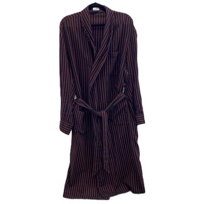NEIMAN MARCUS WRAP AROUND ROBE BLACK/RED STRIPE WITH BELT  - Size XLARGE