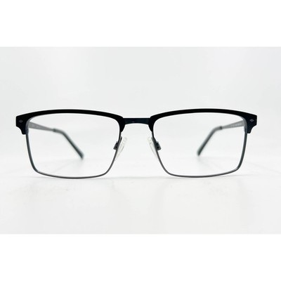 Modo Eyeglass Frames Mens Matte Black Gunmetal Rectangular 1717 001 53-17-140