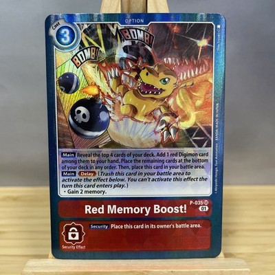 Red Memory Boost! P-035 Foil Digimon CCG Promotion Card LP