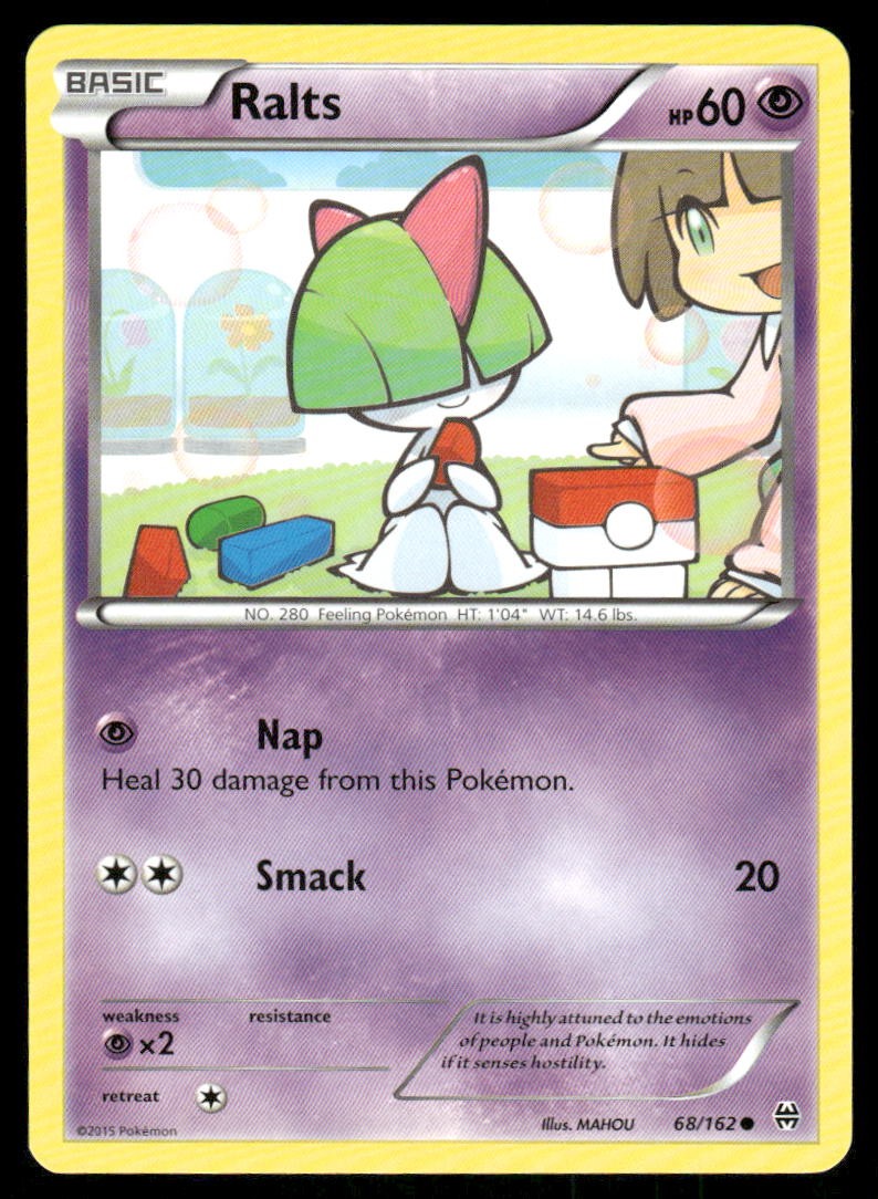 Pokemon Cards Ralts 68/162 BREAKthrough XY Common NM
