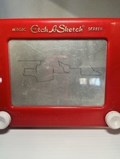 Vintage Original Etch A Sketch Magic Screen Toy Red Working 7x9