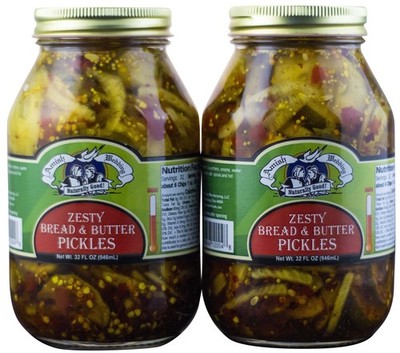 Foods Bread & Butter Pickles, TWO 32 oz. Quart Jars (Zesty Bread & Butter)