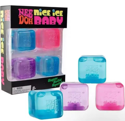 Needoh Nice Ice Baby 4 Pack Mini Cubes Squishy Stress Fidget Toy