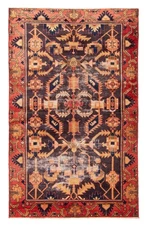 4'2" x 6'11" Traditional Vintage Hand Knotted Oriental Carpet Wool Area Rug