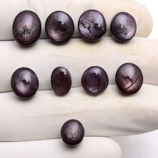 Set Mit 9 Stück Natürliche Rubin Unbehandelt 9mm-12mm Oval Cabochonschliff Lose