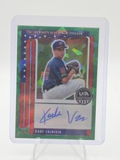 2026 Panini Stars & Stripes Prizm Green Cracked Ice AUTO KADE VALDIVIA /99