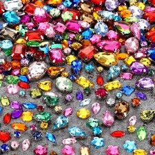 Sew on Rhinestones Mixed Shapes Plastic Crystals for Jewelry Set 320 Pieces