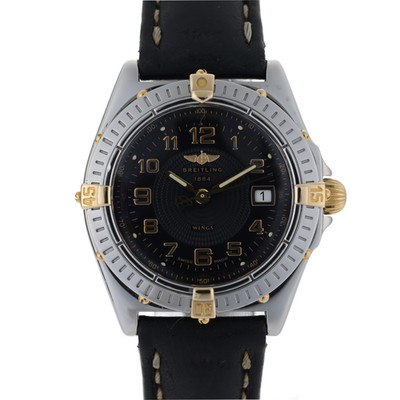 Breitling Lady Wings B67050 Black Dial 18k Gold 32mm Ladies Watch