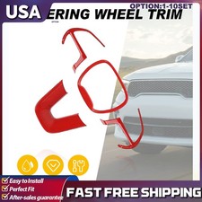 Red Steering Wheel Panel Decoration Cover Trim For Dodge Charger 2015-23 4-40x