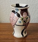 Very Beautiful Sandra Magsamen Studio Pottery Vase Yellow Cat Signed RARE 6.3" — photo 3