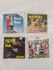 1950s View Master Reel Sets Lot of 4 Snow White, Bambi, Peter Pan, Sword in Ston