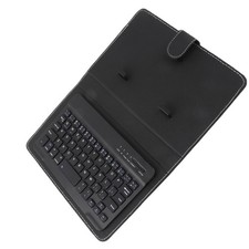 Wireless BT Spanish Keyboard With Leather Cover For 4.5-6.8in Mobile Phone