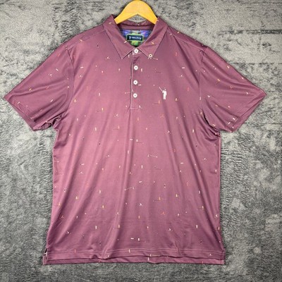 William Murray Golf Poloshirt Large Lila Golf Print Performance Stretch L