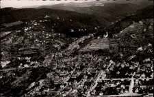 RPPC Aerial view Strahlenburg Schriesheim Germany vtg real photo postcard r330