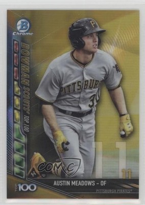 2017 Bowman Chrome Scouts Top 100 Gold Refractor 37/50 Austin Meadows 00ab