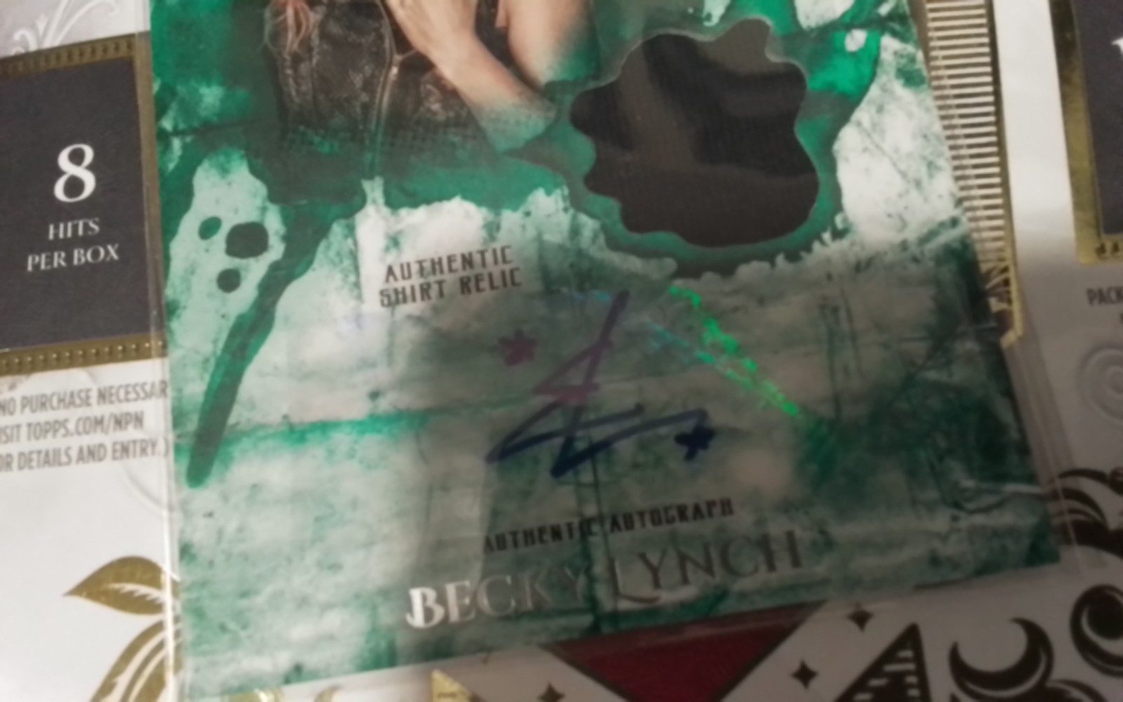 2018 Topps Undisputed Becky Lynch Green Auto Shirt Relic #17 of 50 in the WORLD! view 3