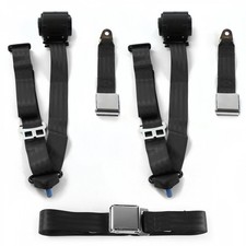 Chevy Truck 1967 - 1972 Airplane 3pt Bk Retractable Bench Seat Belt Kit - 3 Belt