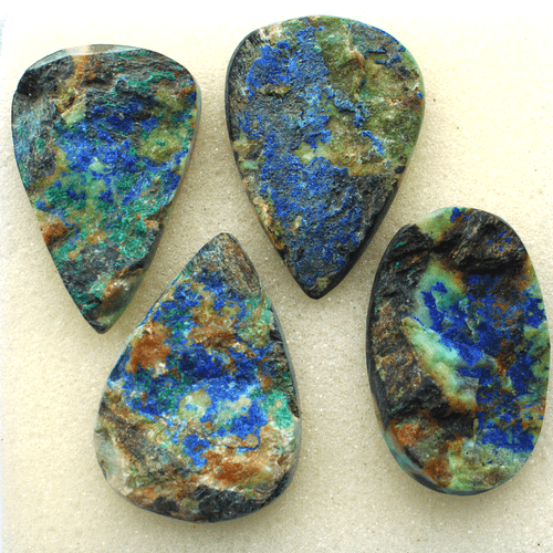 4 Pcs Natural Arizona Azurite Malachite Collectible Raw Face Druzy Crystal Reiki - Afbeelding 6 van 12