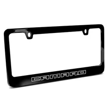 Chevrolet Camaro Outline Black Metal License Plate Frame by iPick Image