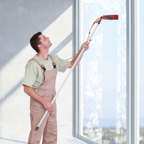 26FT Water Fed Pole Cleaning Brush Tool For Window+ Solar Panel Clean Washing