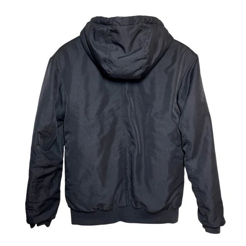 Adidas Neo Reversible Puffer Hoodie Jacket Medium Black Logo Graphic Print image 2