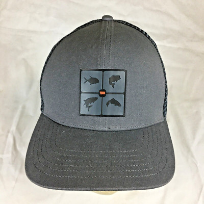 SIMMS FISHING PRODUCTS SNAPBACK TRUCKER HAT BLACK GRAY