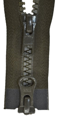 YKK Starker 2 Weg Reißverschluß Kunststoff 8 mm dunkel olive 50-100 cm für Jacke
