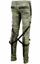 TRIPP SKINNY JEANS GOTHIC CAMO CHAOS APOCALYPTIC GOTH PUNK REBELL PANTS STRAP