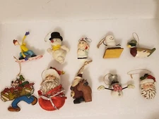 Lot Of 10 Assorted Christmas Ornaments Vintage Mixed