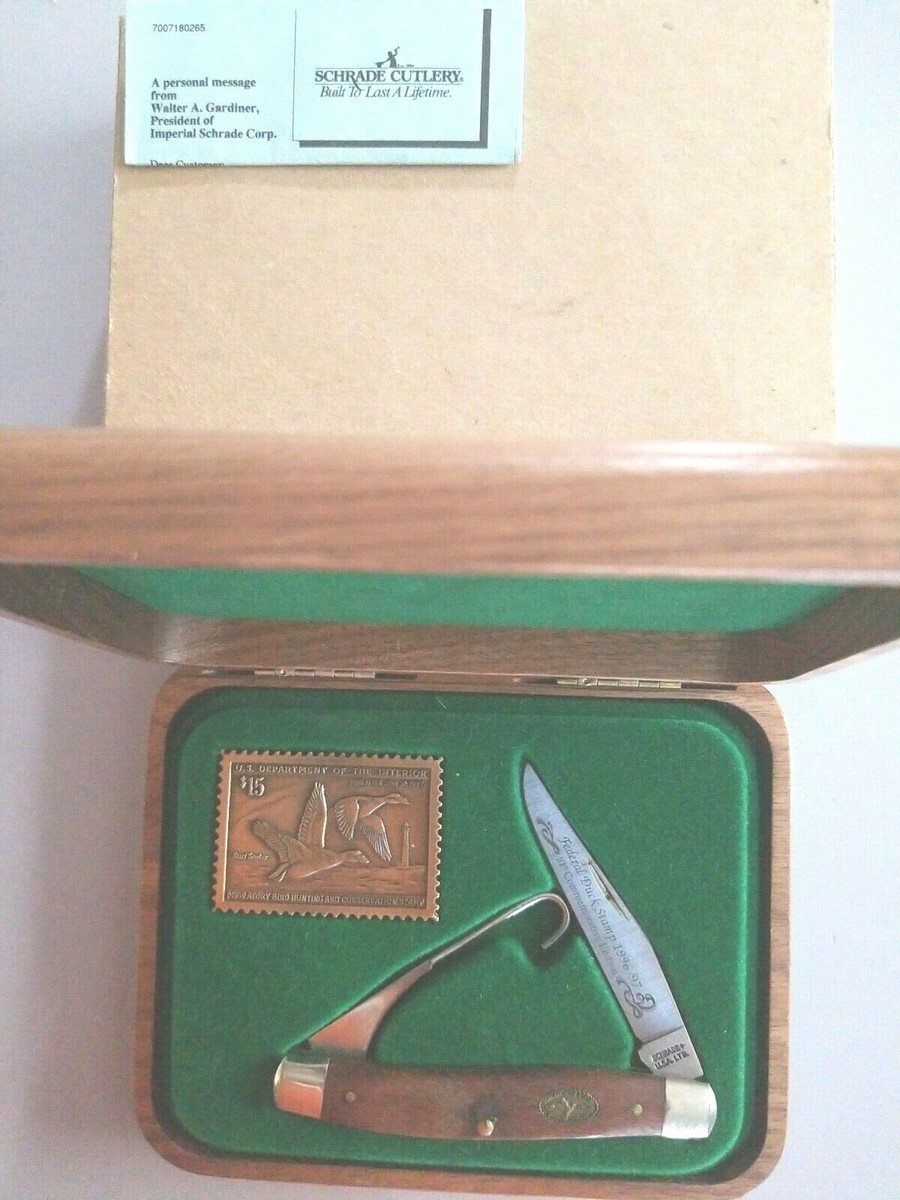 SCHRADE USA VINTAGE 1996/97 FEDERAL DUCK STAMP 10th EDITION KNIFE