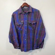 Carhartt Rugged Outdoor Wear Men's L Long Sleeve plaid flannel Shirt USA