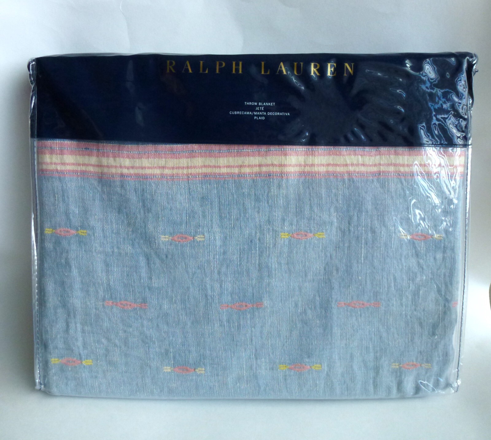 355 RALPH LAUREN Veronique Hither THROW Woven Linen Decorative Blanket