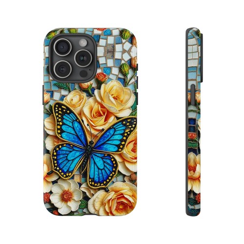 Blue Tough Case Butterfly Stained Glass Style iphone 16 15 14 13 S24 S23 S22 - 第 57/239 張圖片