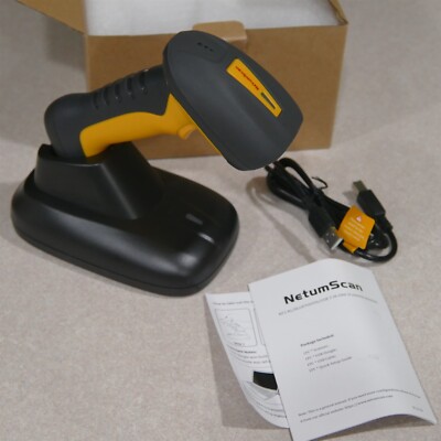 NetumScan Upgraded Industrial Bluetooth QR Barcode Scanner IP67 w/Charging Stand