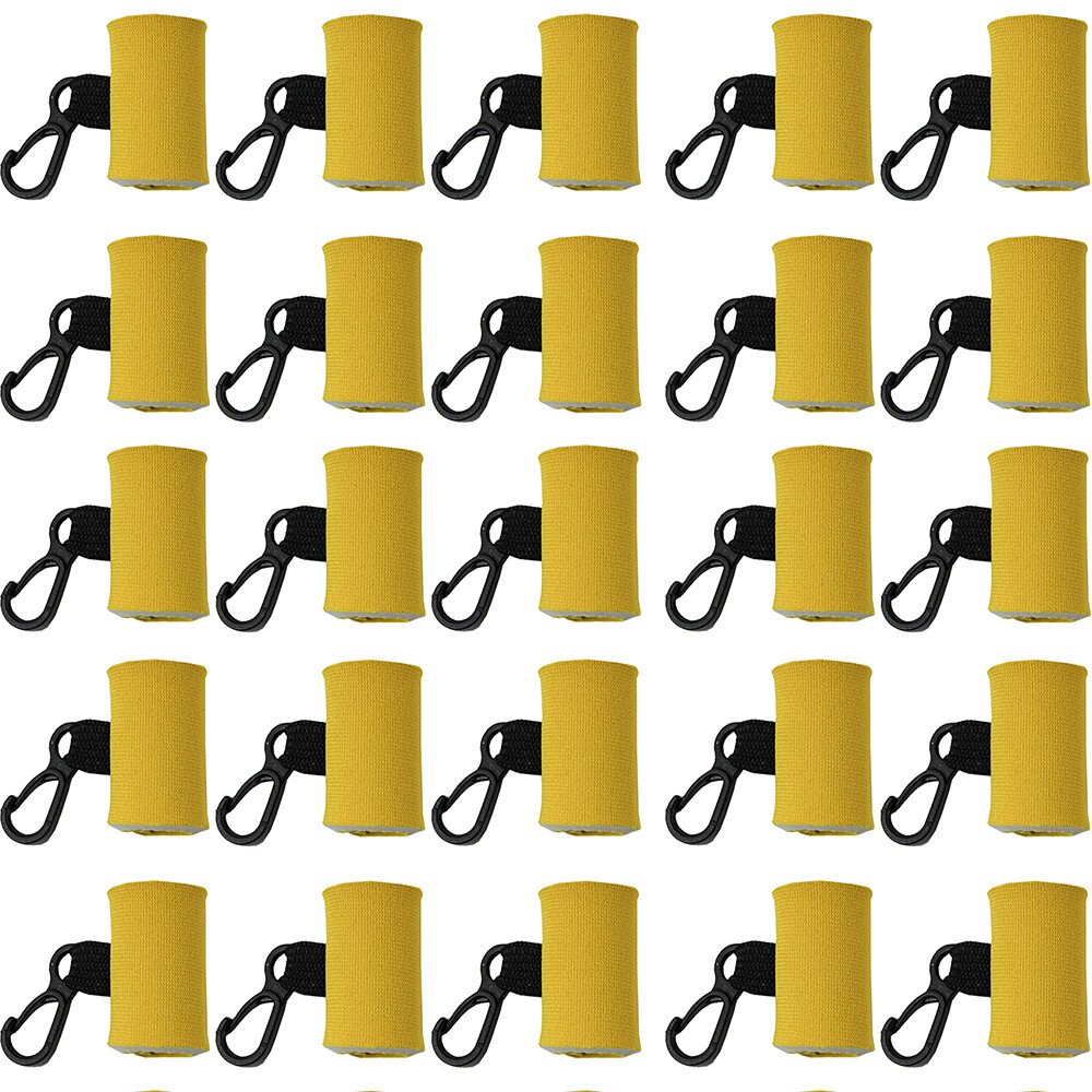 25 Yellow Clip-On Neoprene Sleeve Lip Balm Holster Lipstick Holder Mini Lighter