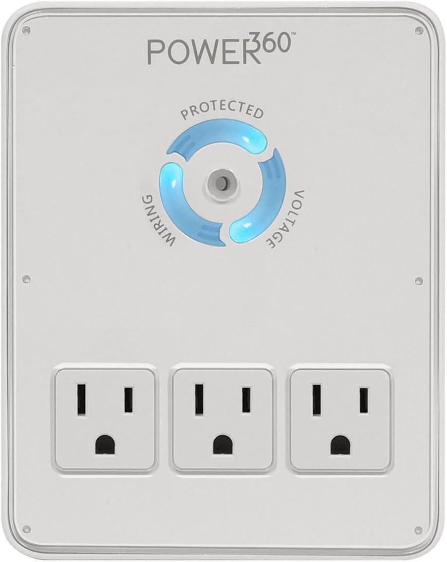 P360 Dock 6-Outlet Wall Tap/Charging Station, White, 6.8" X 2.9" X 5"