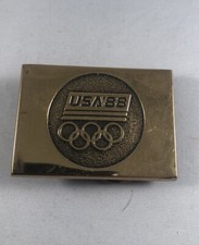 VINTAGE 1988 USA OLYMPICS SPORTS GOLD TONE BELT BUCKLE