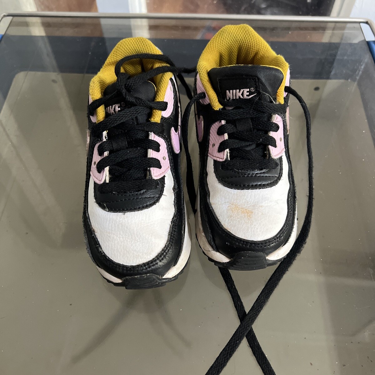 nike air max 90 black white light artic pink Baby sneakers Cd6868-007 Size  10c