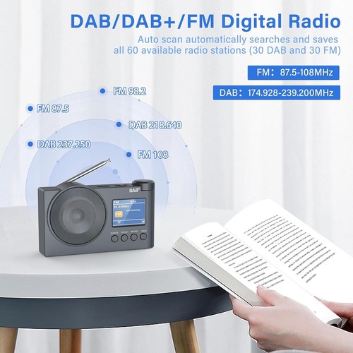 Greadio Portable DAB/DAB+/FM Radio with Bluetooth LCD Digital Radio (M10) - Picture 4 of 7